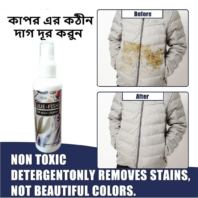 (1 pcs) JUE-FISH OIL stain cleaner